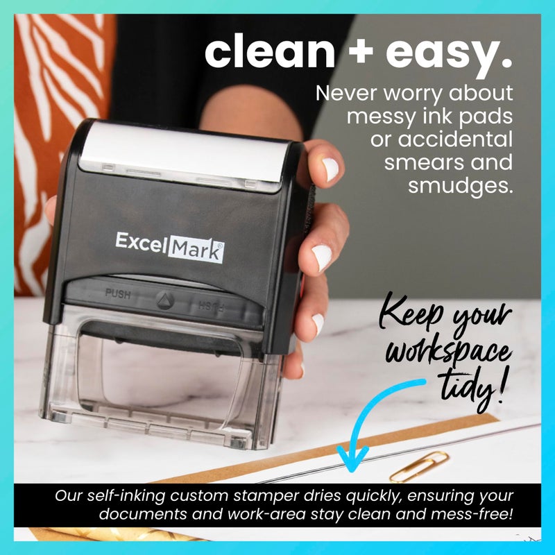 ExcelMark Notary Acknowledgement Stamp - Black Ink - Image 4